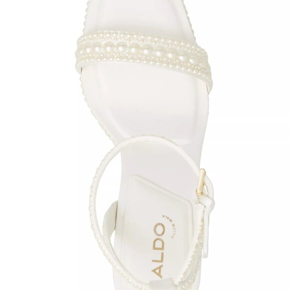 ALDO Womens Lulu Pearl Two Piece Platform Dress Sandals White Size 9 NIB - Picture 2 of 5